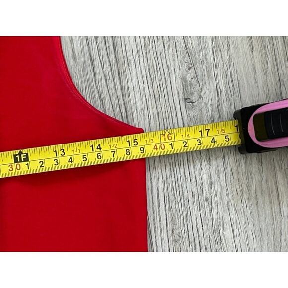 Pink Tartan Red Sheath Dress Gold Back Zip Stretch Bodycon Sleeveless Size 6 - Picture 11 of 12